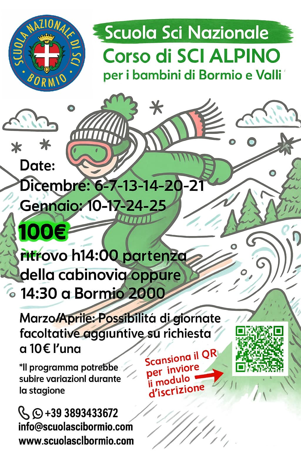 locandina corso scuole elementari di bormio